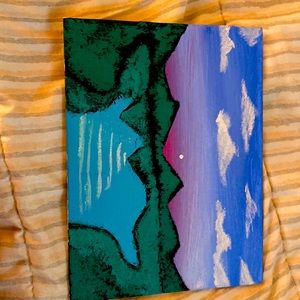 Green mountains with sunrise